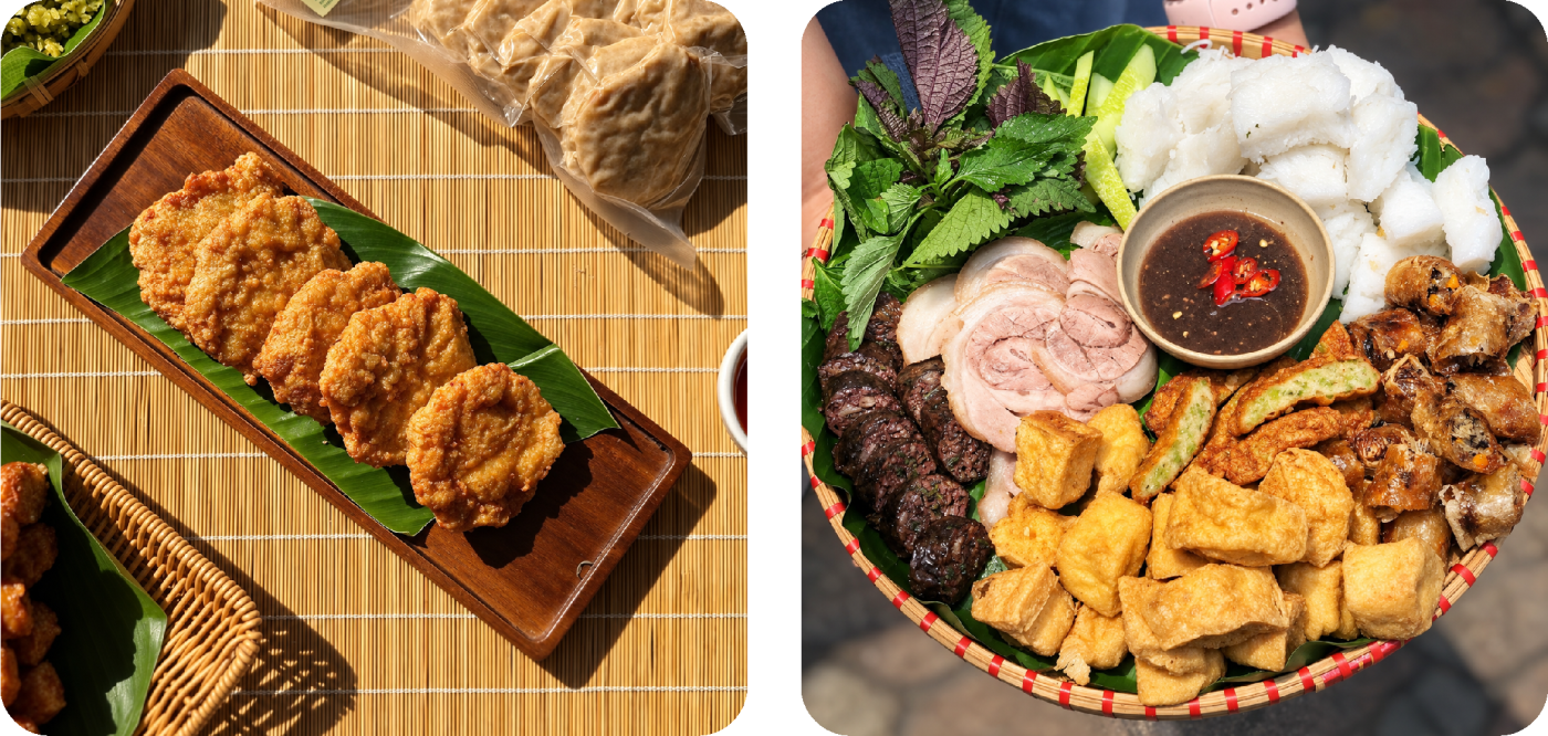 Silk Path Hanoi - Dishes from Cốm Green rice flakes - Hanoi Travel Guide